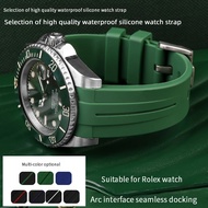 20mm 21mm Curved End Rubber Silicone Watchband For Rolex Submariner Daytona Omega Tissot Waterproof 