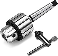 KPROE MT2 Morse Taper Drill Chuck, 1/2" Capacity, 0.005" Accuracy, Bearing Steel Construction, Fits