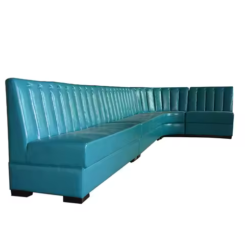 Modern American Retro Style Diner Leather Bench Seat Booth Seating Restaurant Booths for l Shape Sof