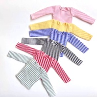 1PCS NEW Blyth Doll Collects Cotton T-shirt Stripe Long Sleeve Shirt for Pullip Blyth 1/6 Dolls Acce