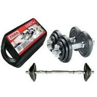 Fitness Gym Cast Iron All in One Barbell Dumbbell / Bar Bell Set with Case 20kg (Adjustable Weight)