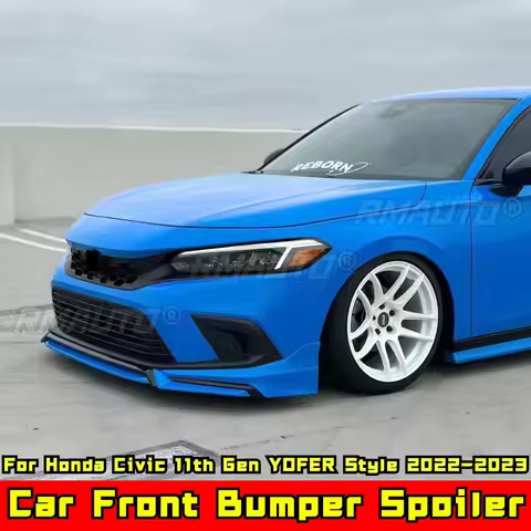 For Honda Civic 11th Gen 2022-2023 Body Kit Front Bumper Diffuser Matte Black YOFER Style Front Bump