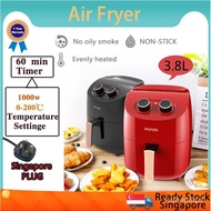 SASIT Kitchen Monda Air Fryer 3.8L Ecohealth Series Fryer Timer AirFryer Cooker Fry Roast Grill Mult