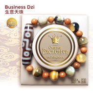 Dzi Kingdom Limited 9 Eye Dzi Business Leadership Natural Crystals Bracelet 天珠王国 天珠+天然水晶