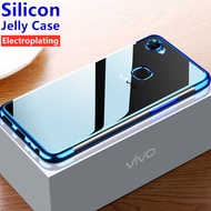 For Vivo V7 1718 Slim Soft Clear Silicon Protective Jelly Case Liquid Crystal Anti-yellowing Electroplating Back Cover Skin