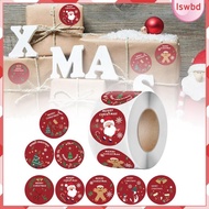 [lswbd] 2x 500 Pieces Christmas Sticker Roll, Christmas Holiday Stickers, Round, Ideal for Holiday Greetings, Sealing, Giving, Gift Decorations, Child