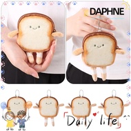 DAPHNE Earphone Bag, Portable Bread Toast Coin Purse, Cute Lightweight Cartoon Mini Makeup Bag Girl