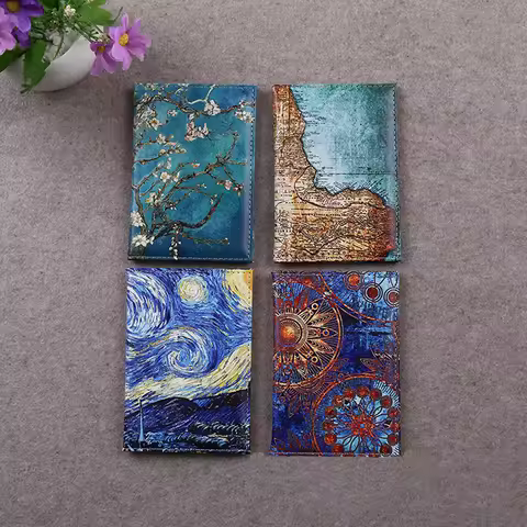 Printed Passport Cover Travel Passport Clip, PU Leather Passport Holder, Lightweight Wallet Protecti