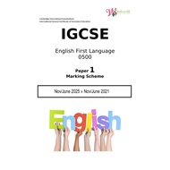 IGCSE English First Language 0500 | Paper 1 | Marking Scheme