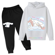 Anime Cinnamoroll Hoodie Set For Boys Clothes Kids Hoodies Anime Clothes Hello Kitty Hoodie Girls Sweatshirt Children 3-14y
