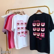 Lotso Bear OverSize Tshirt Unisex Cotton Sleeved Lovers Top Cute Bear Print Summer T