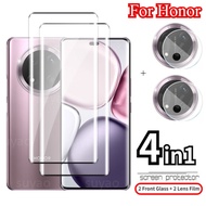 4in1 Tempered Glass For Honor X9C X9B X9A X9D 5G Curved Screen Protector Film Camera Lens Protective