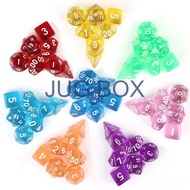 7's Dice Set - Translucent for DND