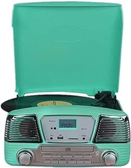 Audio &amp; Video Turntables Retro Record Player with Bluetooth, CD Players, and 3-Speed Turntable in Turquoise (Color : Green, Size : 31x32x14cm)