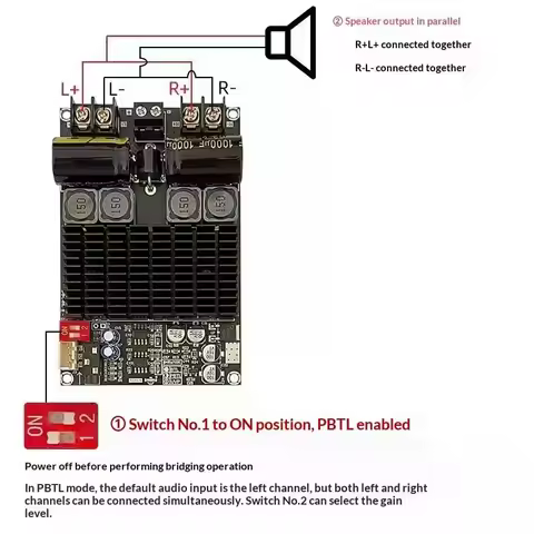 TPA3221 ZK-2001 Digital Amplifier Board, 200W New-Bridged Mono Subwoofer Pure Rear Stage Power