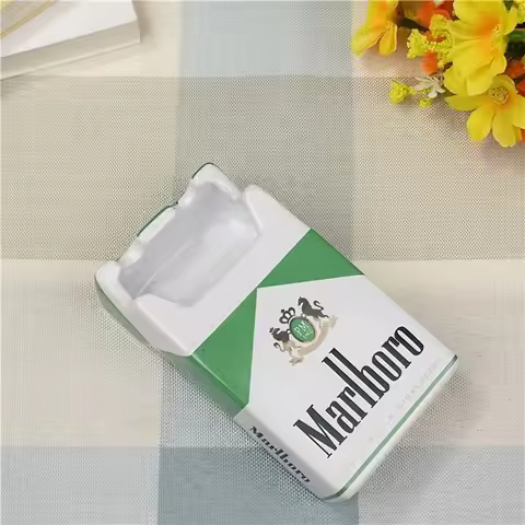 New Style European Cartoon Marlboro Cigarette Box Creative Ceramic Ashtray Household Trend Retro Per