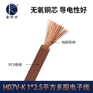 European Standard Electronic Wire H07V-K 1 * 2.5 Square Multi-Strand Soft Wire Pure Copper Machinery