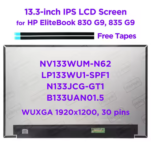 13.3" Laptop LCD Screen NV133WUM-N62 N133JCG-GT1 B133UAN01.5 LP133WU1-SPF1 for HP EleteBook 830 G9 8