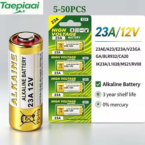 5 pieces of 23A 12V alkaline battery L1028 MN/MS21 A23 E23A K23A V23GA GP23A RV08 LRV08 remote contr