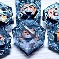 Resin 7-Piece Set for Dungeons and Dragons DND 5e RPG Board Game Tabletop Role Playing D Game, Birth