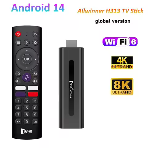 TV Stick 8K 4K Streaming Android 14.0 Smart TV98 ATV stick Dual-Band WiFi 4G 5G Portable Media Playe
