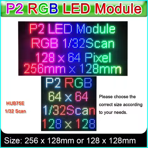 64 X 64 Pixel or 128 X 64 Pixel,Small Pitch P2 Full Color LED Display Module SMD P2 RGB Panel, Indoo
