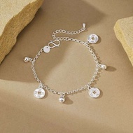 925 Silver Jewelry Fashion Simple Coin Bell 925 Silver Bracelet Design Fashion 925 Silver Bracelet N