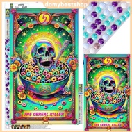 [Fast Arrival] 5D DIY Full Round Drill Diamond Painting Skull Card Kit Home Decor 40x65cm