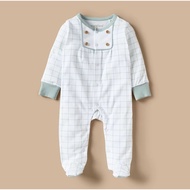 Giggles Checked Sleepsuit Baby Boy with Long Sleeves