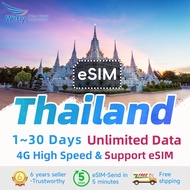 Wefly Thailand eSIM 1-30 Days Unlimited Data 4G High Speed Prepaid AIS/DTAC Instant 24h delivery