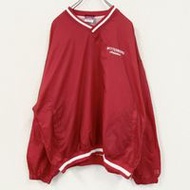 古著 Champion 紅色尼龍套頭夾克， RED碼