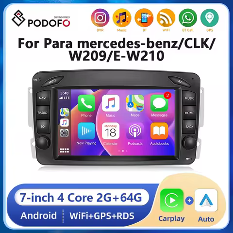 Podofo 7inch Android Car Radio For Mercedes-benz/CLK/W209/E-W210/W203/W639/W168 WIFI GPS Radio Carpl