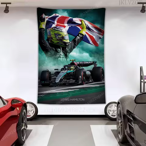 2025 F1 Tapestry Racing Poster Wall Tapestries Bedroom Decoration Aesthetic Tapices Car Flag Wallpap