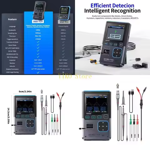 K32C 1 Set DSO-TC4 Digital Oscilloscope 2.8inch TFT Screen Sampling Rate 48MSa/s & 10MHz Bandwidth w