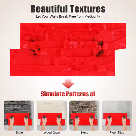 Concrete Stamp Pad with Two Handles, Concrete Embossing Mold, Seamless Texture Stamp Mat, Concrete C