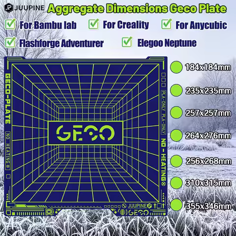 GECO Plate Pla Cold Build Pate For X1C P1S A1 Kobra S1 K1c Ender 3 Se K1 Max No Clog Spring Steel Do