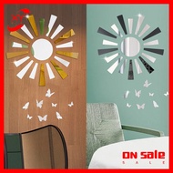 XY Acrylic Mirror Wall Stickers Sunflower Butterfly Reflective Mirror Wallpaper Home Decor Accessories For Living Room