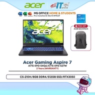 Acer Acer Aspire 7 Gaming Laptop (A715-59G-54Q6 /A715-59G-527W) C5-210H/8GB DDR4/512GB SSD/15.6" FHD