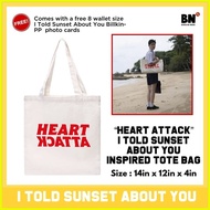 ♞,♘I Told Sunset About You - Heart Attack - Fan Made Tote Bag