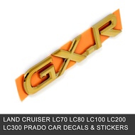 1pcs ABS Gold GXR Logo Car Emblem Auto Decorative Badge Sticker Decal for toyota land cruiser lc300 