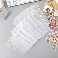 A6 Blinder Pocket Ziplock Bag PVC Zipper Diary Notebook 6 Ring