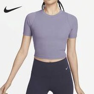 Nike Genuine New Women's Skin-Friendly Ribbed Short Sleeve Cropped Top FN7468-509