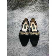 Suede Black Pointed Toe Flats