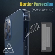 One Set Matte Clear Phone Side Film / Full Cover Transparent Hydrogel Rim Film For iPhone 13 Pro Max /  Frame Protective Border Hydrogel Film For 13 Series