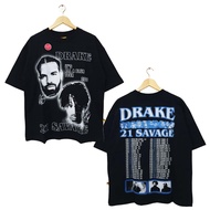 RAPPER T-SHIRT DRAKE & 21/ SAVAGE OVERSIZE/