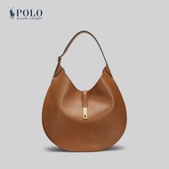 Polo Ralph Lauren กระเป๋าผู้หญิง Polo ID Calfskin Large Shoulder Bag รุ่น WAPOBAG02V20011 สีเบจ