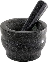 Cole &amp; Mason 5.5-inch Granite Mortar &amp; Pestle - Unpolished Stone Mortar &amp; Pestle for Kitchen - Small Grinding Bowl for Herbs and Spices - Black, 8 pounds
