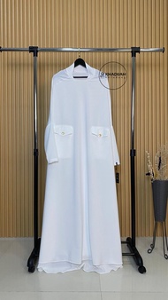 Gamis Abaya Model Khimar Overhead dengan Soft Pad Antem Jawda Bahan Rosecrepe By Khadijah Kerudung