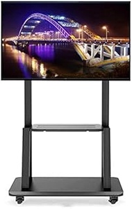 TV stands Pedestal Bracket Black TV Cart Mobile Wheeled,Flat Screen Television Stands With Rolling Casters And Shelf,Vesa Compatible,32-75 Inch TV Mount Bracket,Load 110Kg beautiful scenery