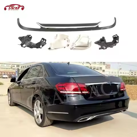 Rear Lip Spoiler & Exhause For Mercedes-Benz E Class W212 E200 E250 E300 E350 E500 2013-2016 High Qu